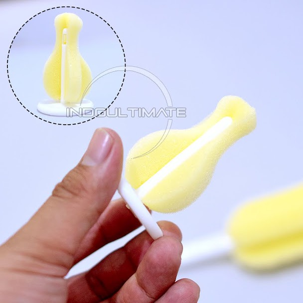 Sikat Botol Susu Bayi 2in1 NINIO br-05 Sikat Spon Pembersih Botol Susu Bayi Random Colour