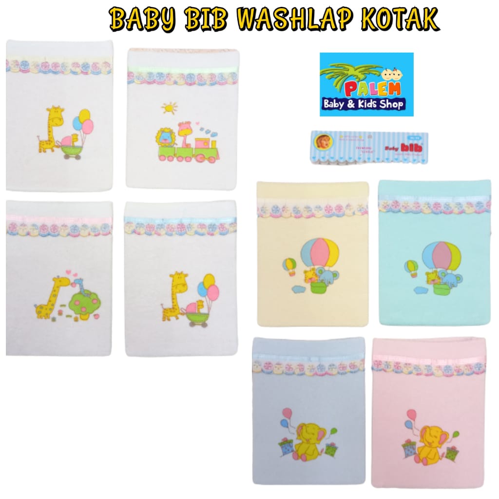 Waslap Bayi Baby Bib Kotak/Waslap Tangan Mandi Bayi Bahan Lembut /Waslap Bayi