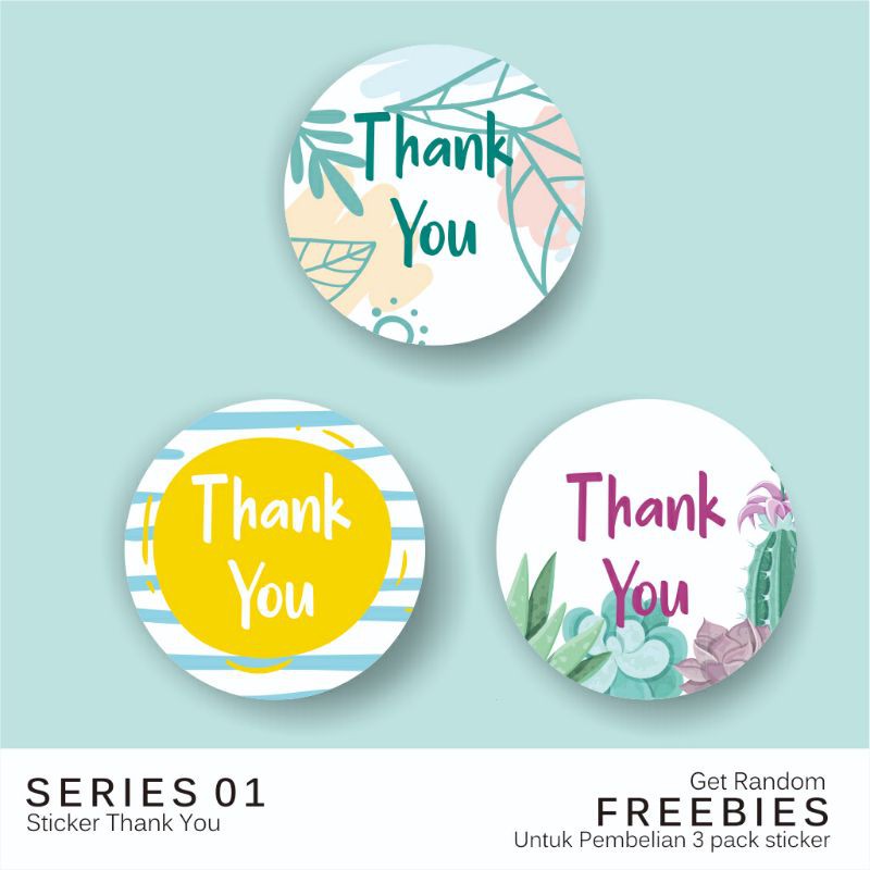 

LABEL PACKING THANK YOU STICKER TERMURAH CACTUS / LEAVES OUT / SUMMER POP