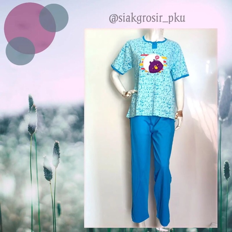 SIAKMP Baju Tidur wanita Daililan Bahan Kaos Adem setelan tidur kaos