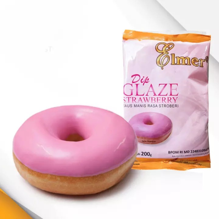 

【ASLI】Elmer strawberry ⚡Elmer Dip Glaze Donut 200 gram (Kemasan Pabrik dan Repack) | Dip glaze Elmer 200gram Termurah !! | Glaze donat | Glaze | Topping Donat | Elmer | Elmer Dip Glaze Topping Donat kemasan 200 gr