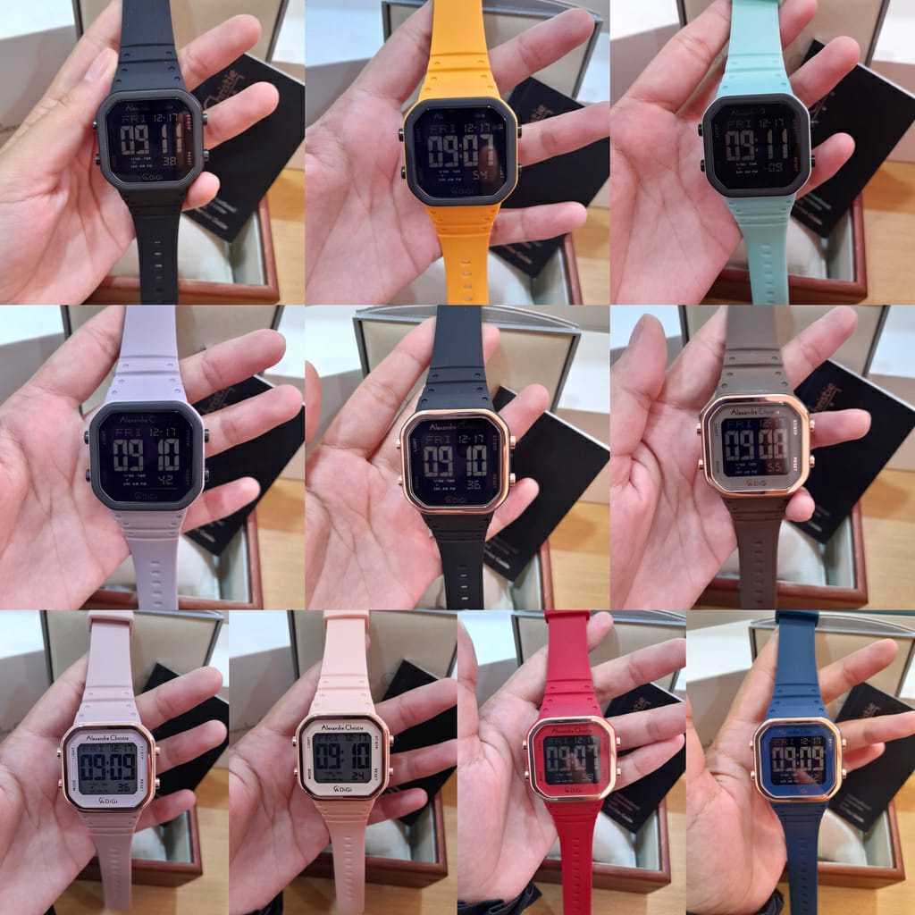 JAM WANITA ALEXANDRE CHRISTIE AC 9347 AC9347 DIGITAL ROSE GOLD SERIES TERBARU ORIGINAL