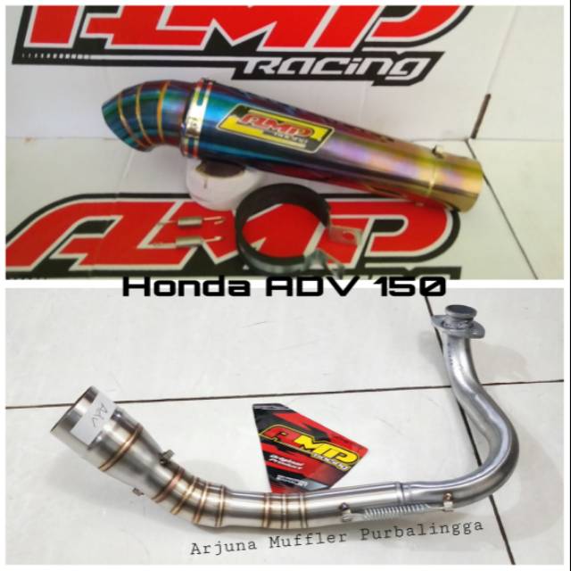 Knalpot Honda ADV 150 - Knalpot Honda ADV 150 AMP Racing two-tone