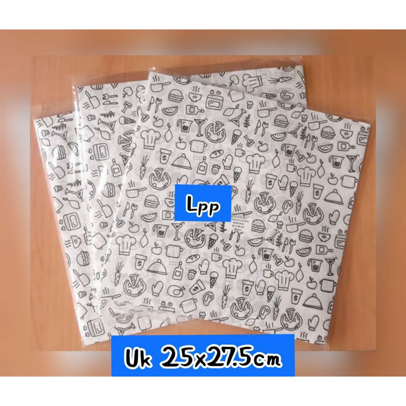 

Kertas Nasi Laminasi Anti Lengket (Motif Black and white) 25x27.5 cm,