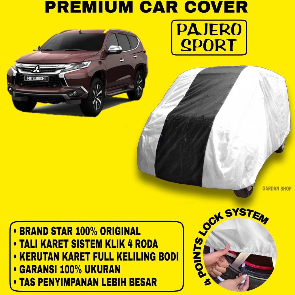 Body Cover PAJERO SPORT SILVER HITAM Penutup Bodi Mobil Pajero Sport Waterproof PREMIUM