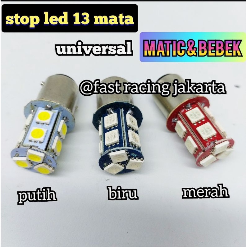 Lampu stop rem belakang 13 led 13 mata motor mobil angkot dll pnp