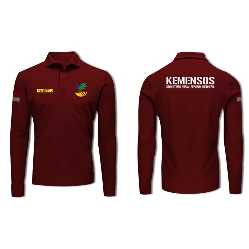 KAOS POLO SHIRT PANJANG KEMENSOS (KEMENTRIAN SOSIAL)TKSK TERMURAH
