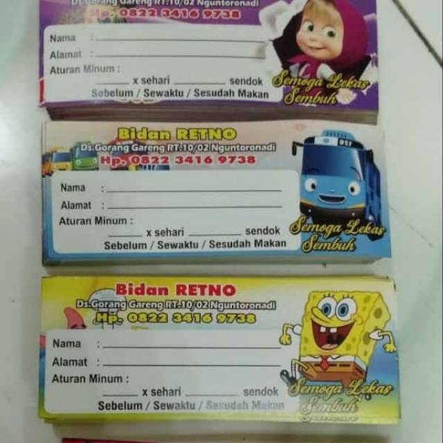 

STICKER / Etiket Label Obat farmasi Bidan Puskesmas Klinik minimal beli 100 pcs