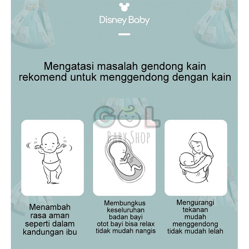 Gendongan bayi anak ring sling apron menyusui nursing celemek disney