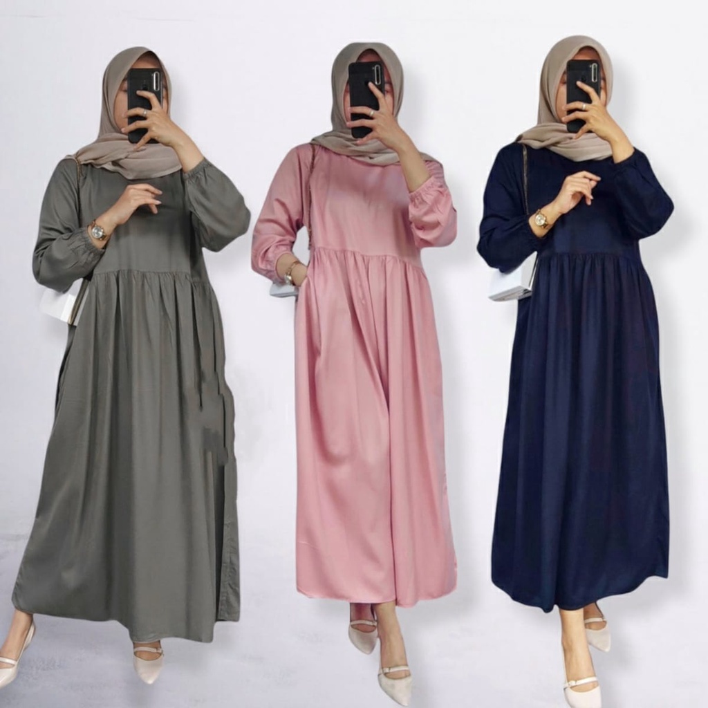 BEFAST - ZFS OOTD Wanita Dress NADIA / SHAFA RAYON DIAMOND MIDI DRESS / Dress Wanita / Dress Kekinian 2022 / Dress Kondangan / Fashion Pesta / LongDress Formal