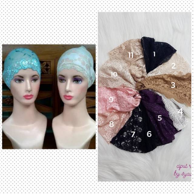 inner ciput bandana brokat/lusinan