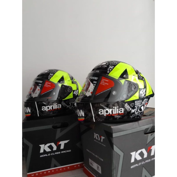 KYT Tt-Course Repaint WD Aleix Espargaro Black White 2021 |Termurah✅️
