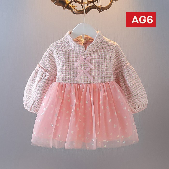 GUMIHO - Dress Gaun Anak Bayi Perempuan Import Usia 6 Bulan - 3 Tahun Type AG-AG6