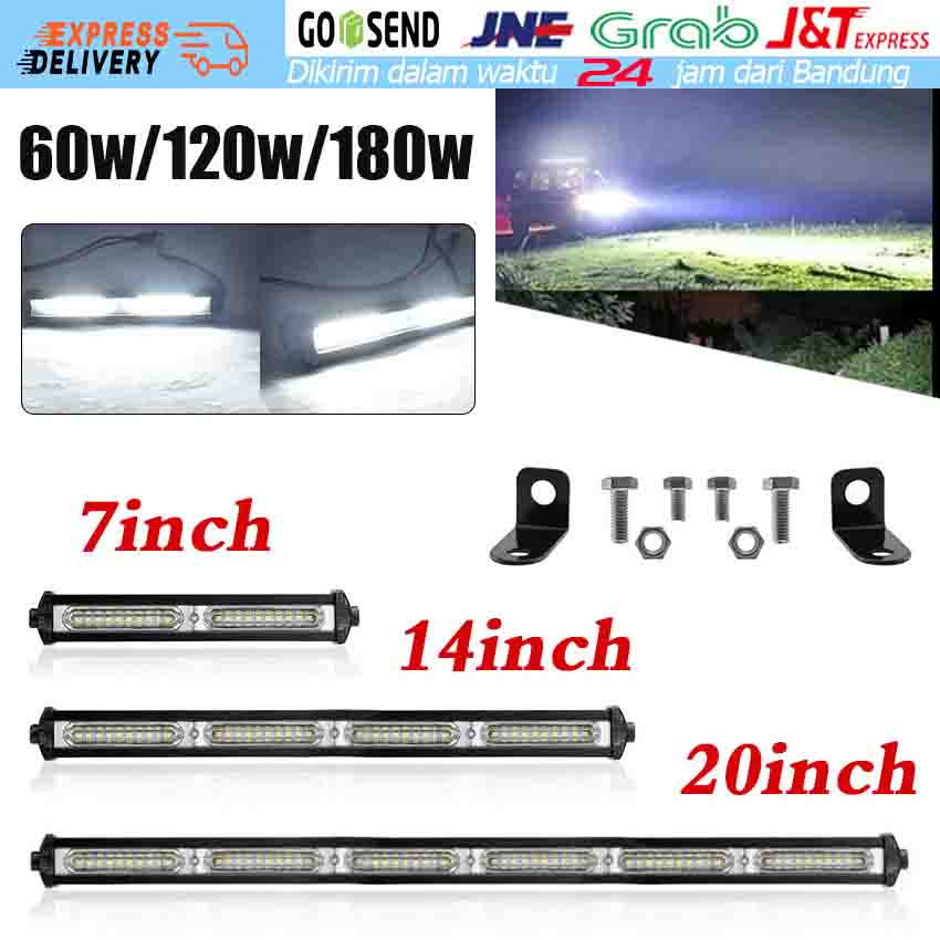 Lampu LED Cree Light Bar Sorot Tembak Slim 7Inch / 14Inch / 20Inch Offroad DRL Super Terang WorkLigh