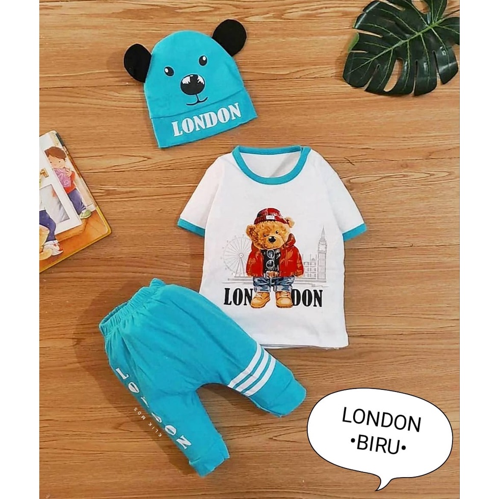 Setelan Baju Bayi Pakaian Anak Laki-Laki Free Topi Boutique Lion 1 Ukuran Estimasi 0-9 Bulan