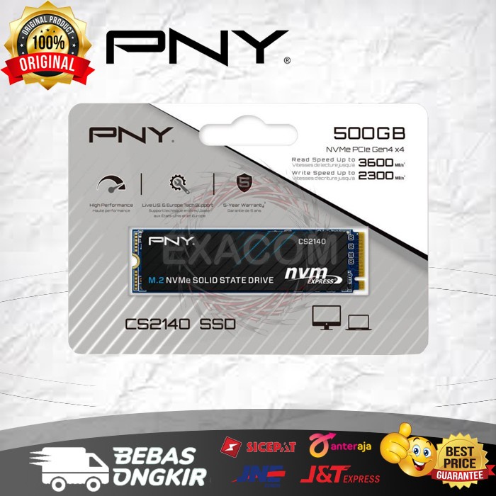 SSD PNY CS2140 500GB NVME Gen 4 - SSD NVME 500GB PNY Gen 4