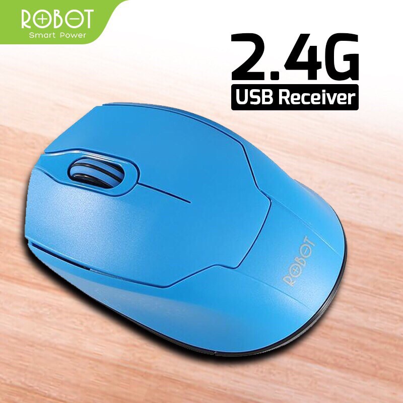 Mouse Wireless ROBOT M310 2.4GHz Silent Optical 1600DPI dengan Receiver USB untuk PC Laptop Original