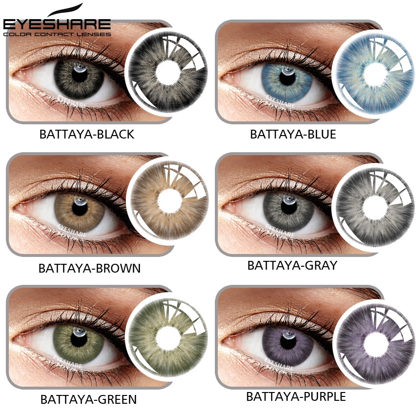 SRS (COD YES) Sepasang lensa kontak berwarna diameter 14.2MM mata soflen hitam softlens natural soflens korea aesthetic softlens minus(0.00) free lenscase PATTAYA gray/black harian soflen