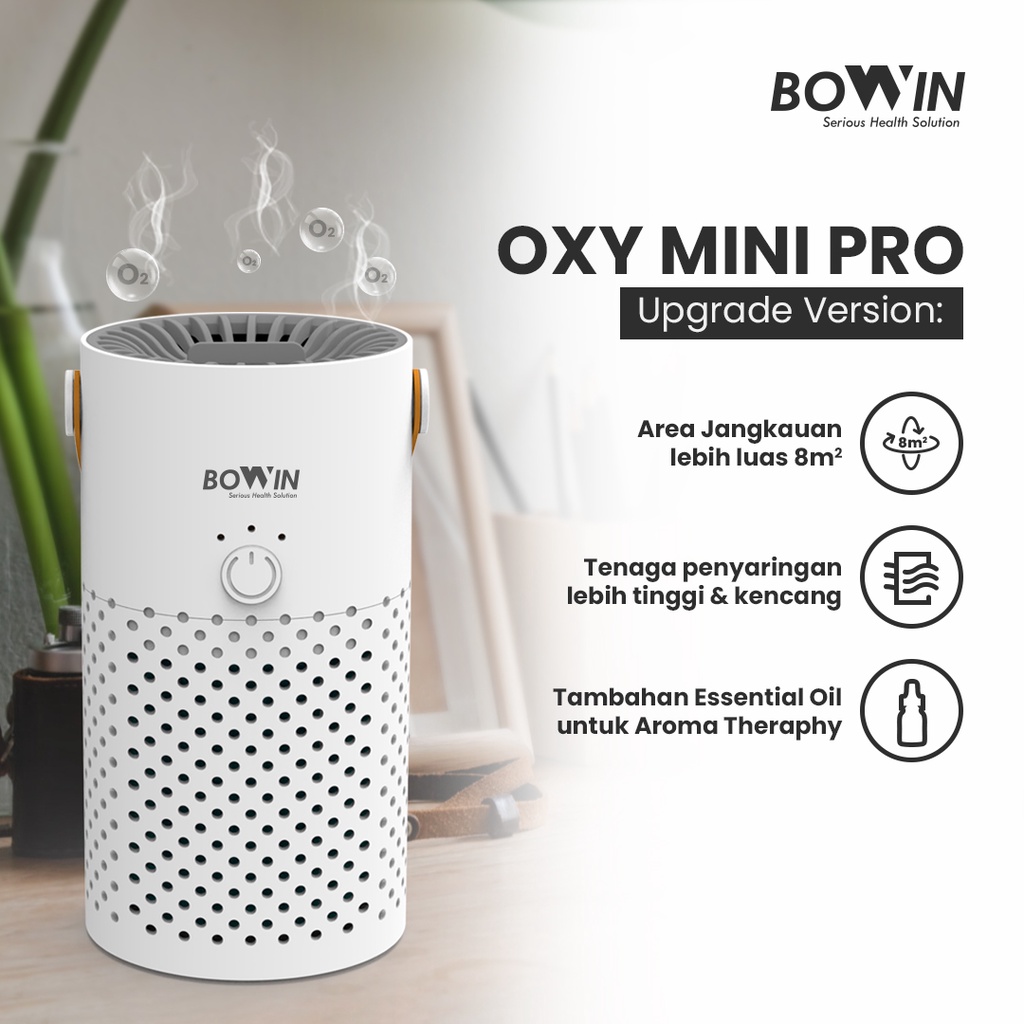 Bowin Air Purifier -  Oxy Mini  (3in1 True HEPA, ANION, Karbon Filter)