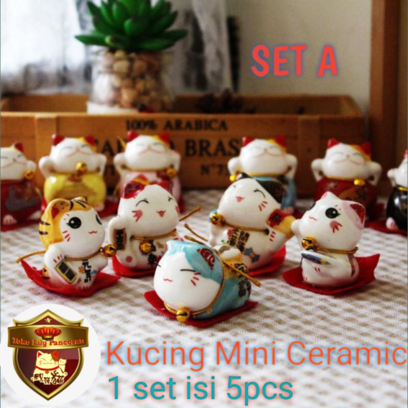 Kucing Ceramic MINI / Maneki Neko Mini