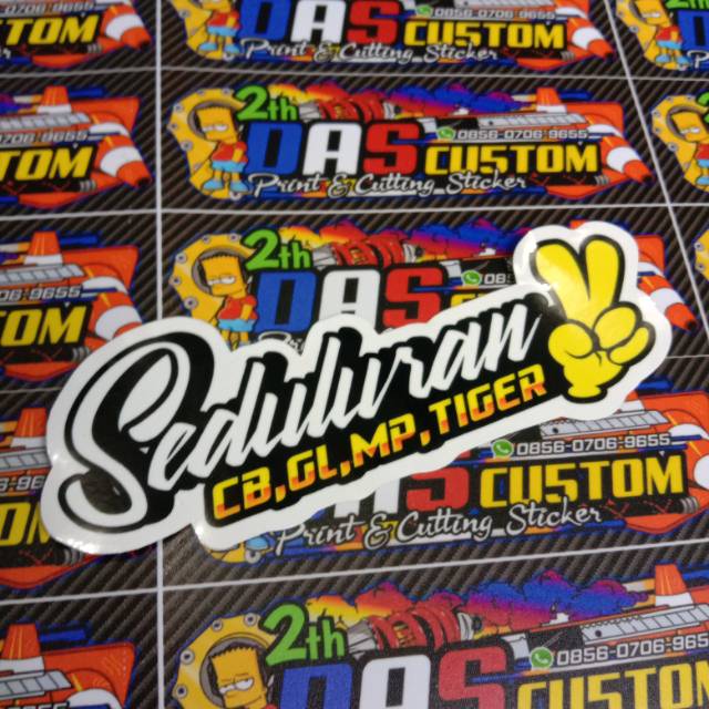 Sticker printing SEDULURAN CB,GL,MP,TIGER minim pembelian 20rb boleh campur