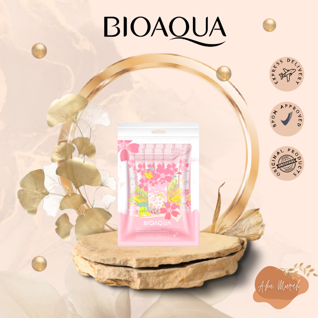 ✨ AKU MURAH ✨ Bioaqua Refreshing Mouthwash CHERRY BLOSSOM 13ml - PACK