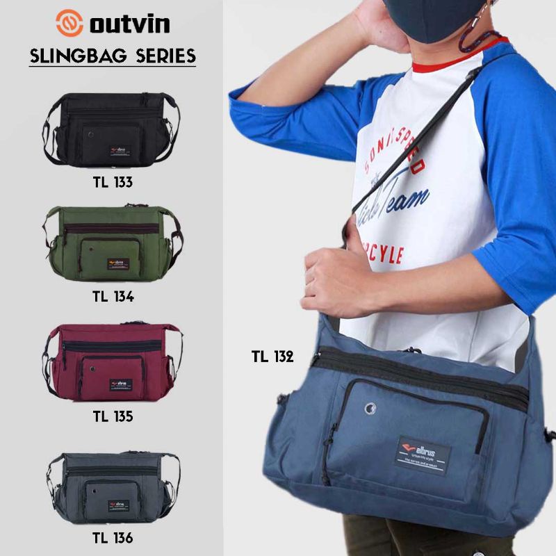 AUTHENTIC Tas Selempang Slempang Sling Bag Pria Cowok Besar Tas Slepang Kerja Kuliah Sekolah Travel Bag Distro Original Murah