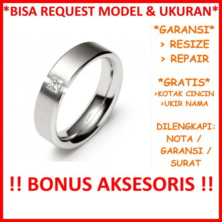 Garansi Silver Asli Cincin Perak Kasual Handmade Kawin Tunangan Nikah Gratis Tulis Ukir Nama Id113