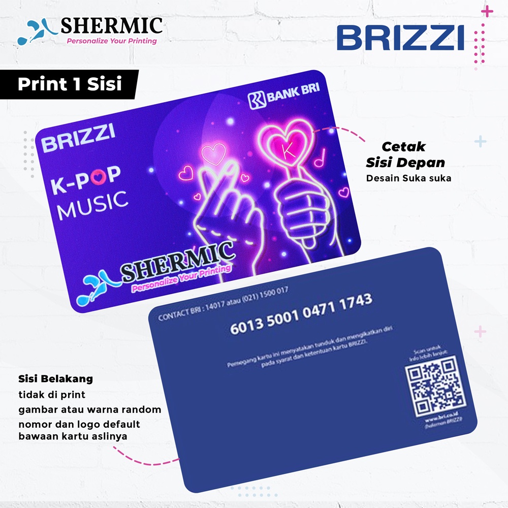 Cetak Custom Print UV BNI Tapcash BRI Brizzi Doff Matte