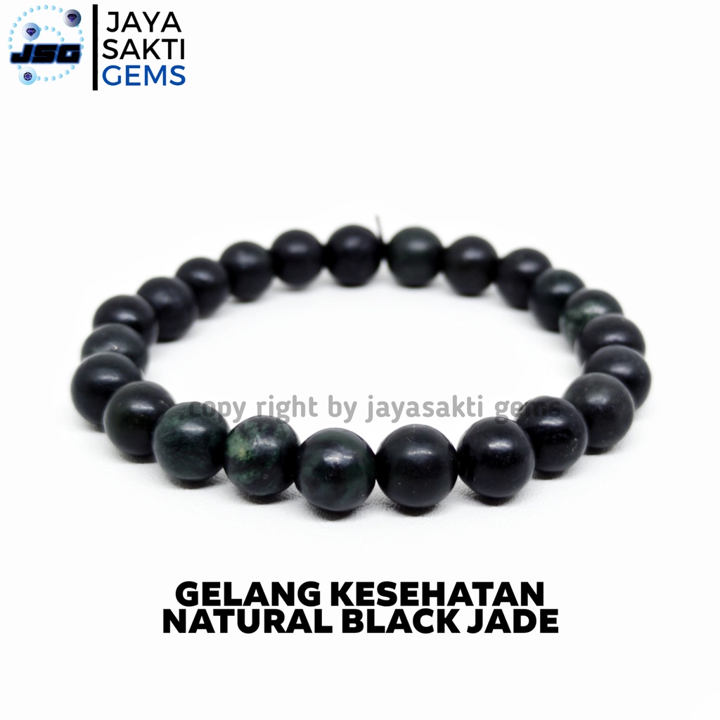 Gelang Kesehatan Natural Black Jade Hitam Pekat Premium Quality