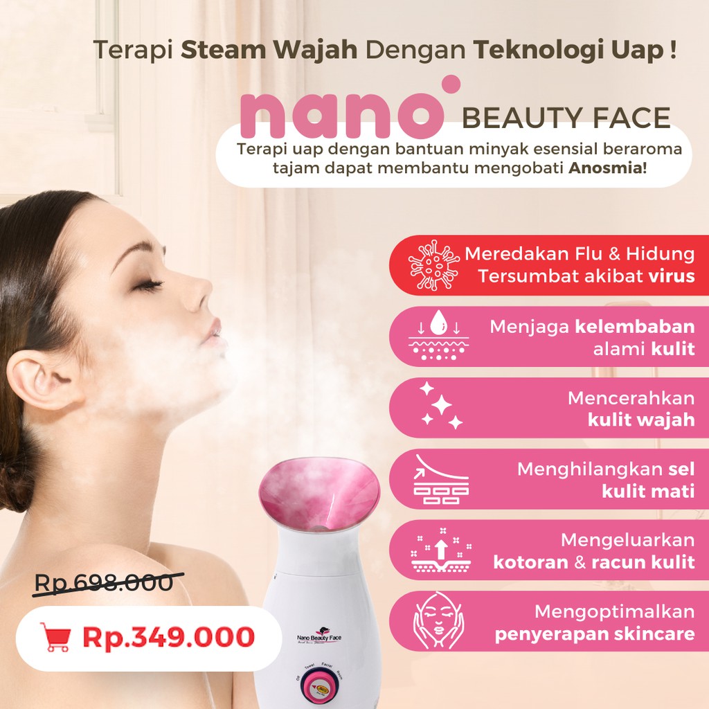 Jaco Nano Beauty Face Steam Uap Wajah  Alat Perawatan Wajah - Blue