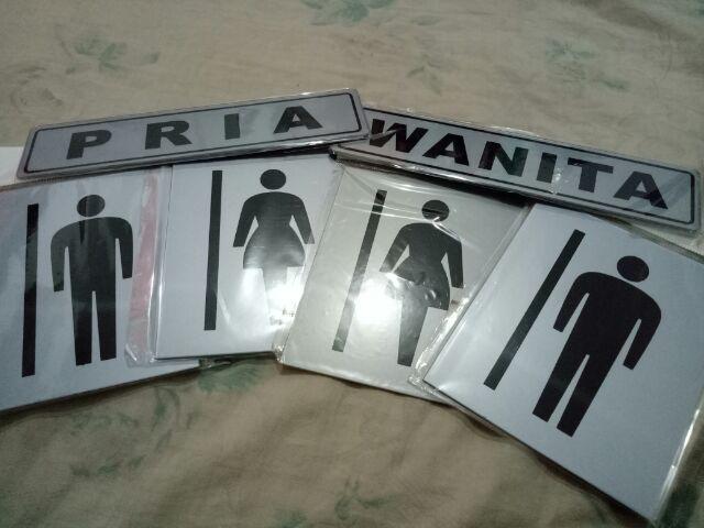 Signage Pria 4,5cm X 19,5cm Simbol Logo Peringatan