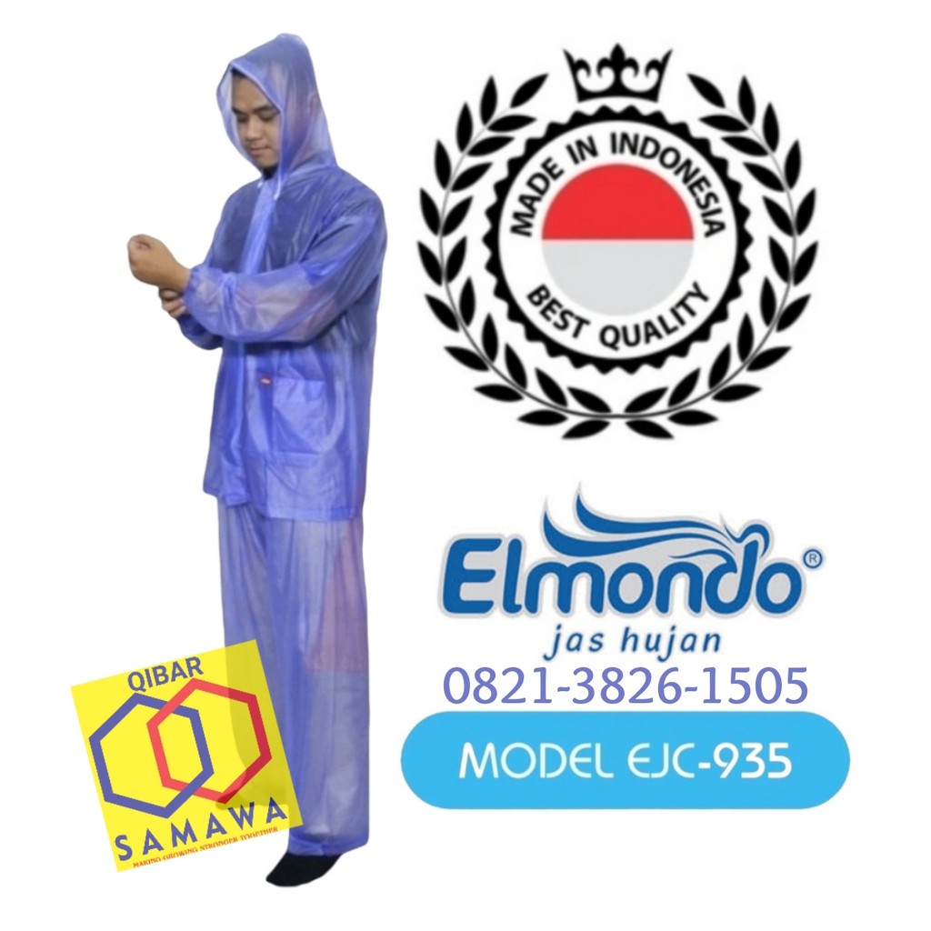 Jas Hujan Jaket Celana Elmondo Ceria 935 jelly Jumbo Lentur  Kuat Kenyal