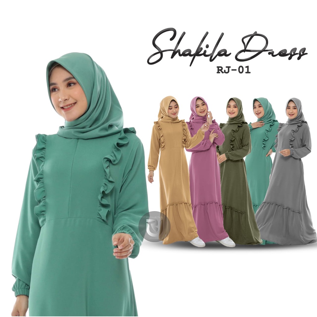 Gamis Shakila Premium kode RJ-013 by RJ Collection