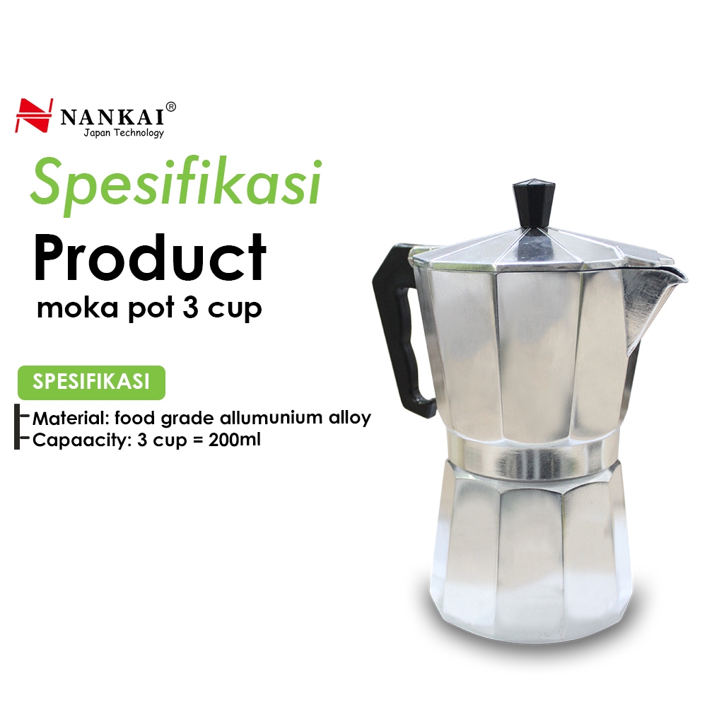 Moka Pot 3 Cup / Espresso Coffee Maker 3 Cup Nankai-1