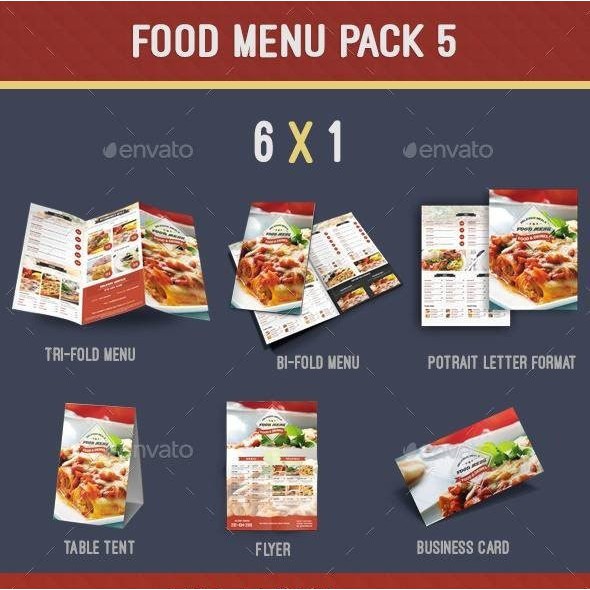 Template Tema Desain Design Brosur Leaflet Flyer Menu Makanan Food Cafe Restoran Resto