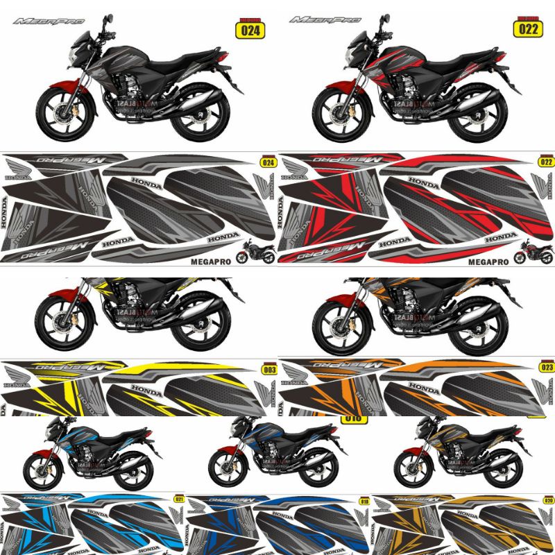 Striping stiker honda Megapro fi 2011-2012-2013 lis body megapro variasi
