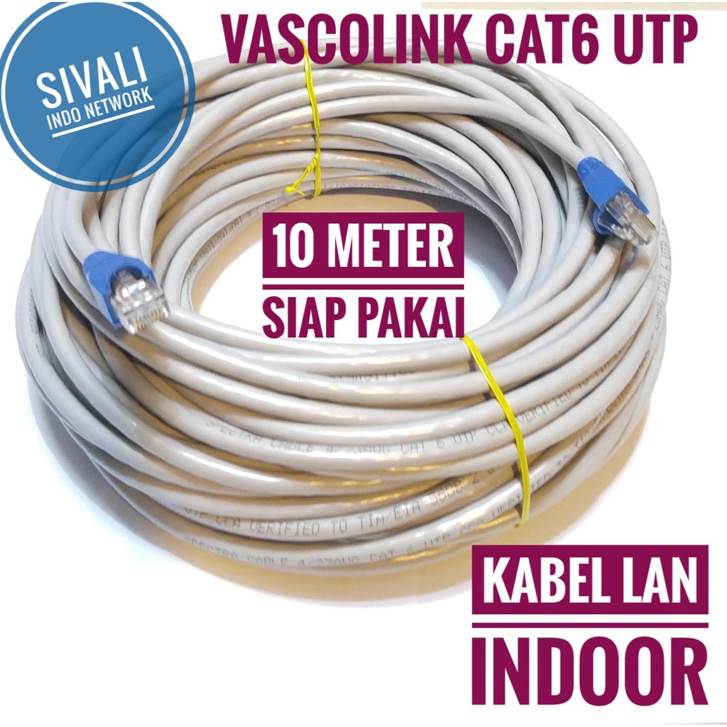 10 METER VASCOLINK KABEL LAN CAT6 SIAP PAKAI