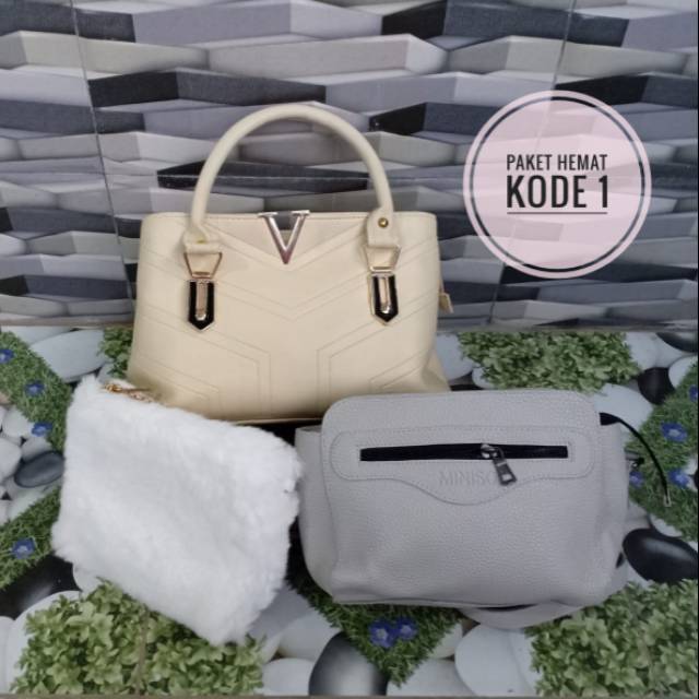 Dapat 3 barang (tas/dompet)/paket hemat/tas paket/beli 1 dapat 3