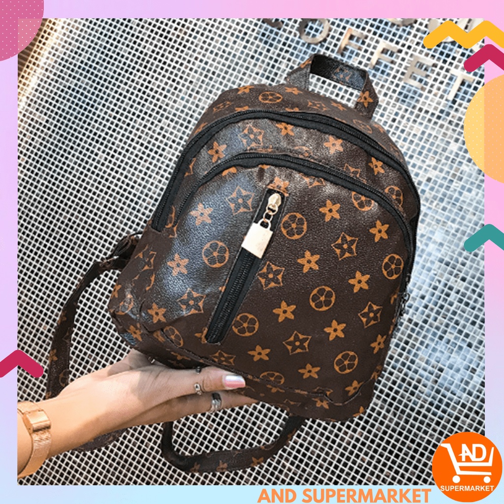 AND COD T31 Tas Ransel Mini Wanita Korea Fashion Backpack Selempang Motif Wanita Import Murah Batam