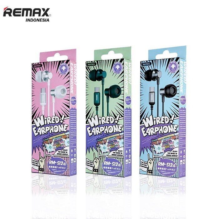 Remax Metal Wired Earphone Type a For TypeC Cable RM 512a