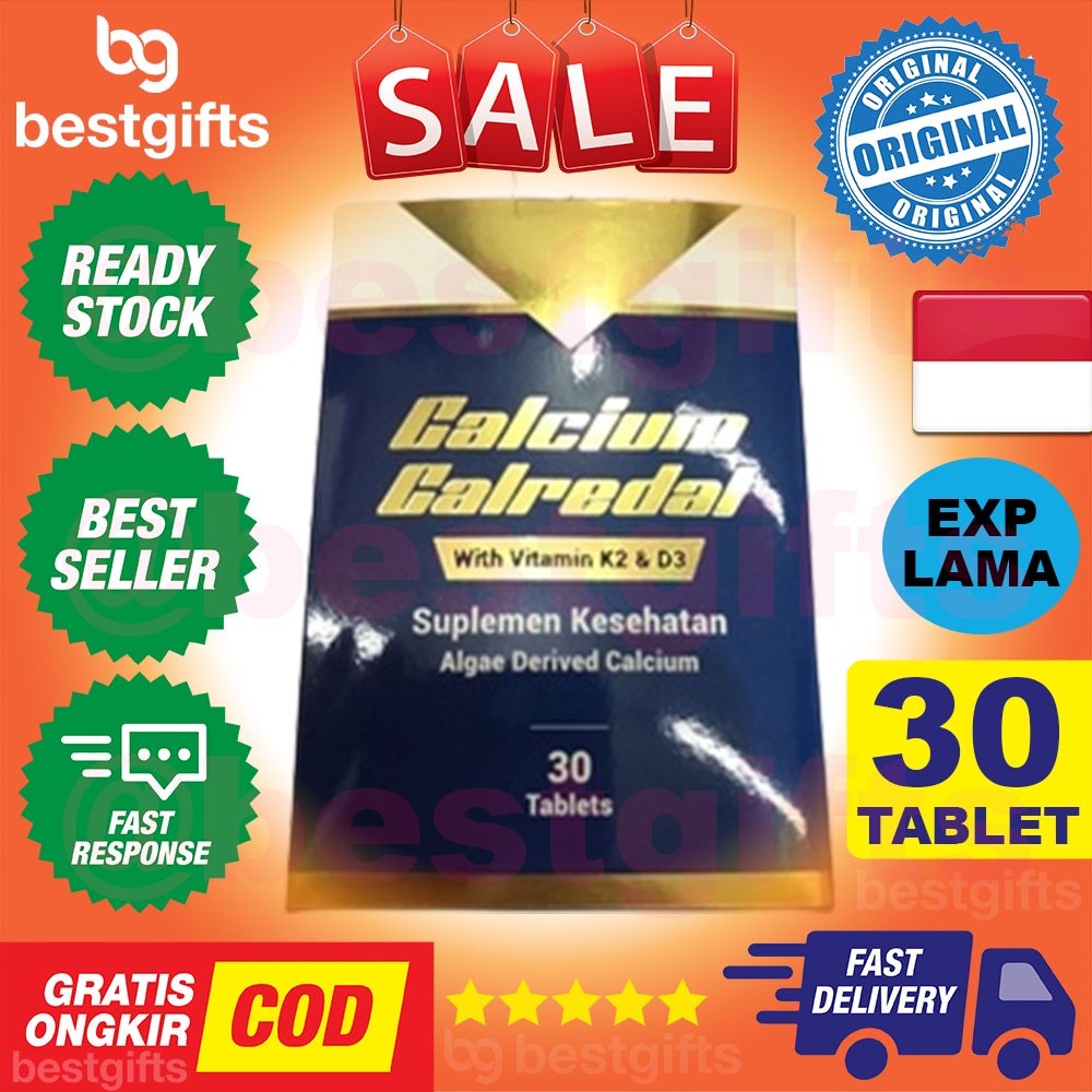 CALCIUM CALREDAL WITH VITAMIN K2 &amp; D3 SUPLEMEN KESEHATAN ALGAE DERIVED CALCIUM 30 TABLETS