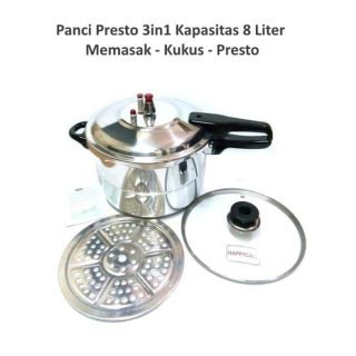 [LOCAL] - Trisonic Panci Presto 8lt + Tutup Kaca Aluminium Polished