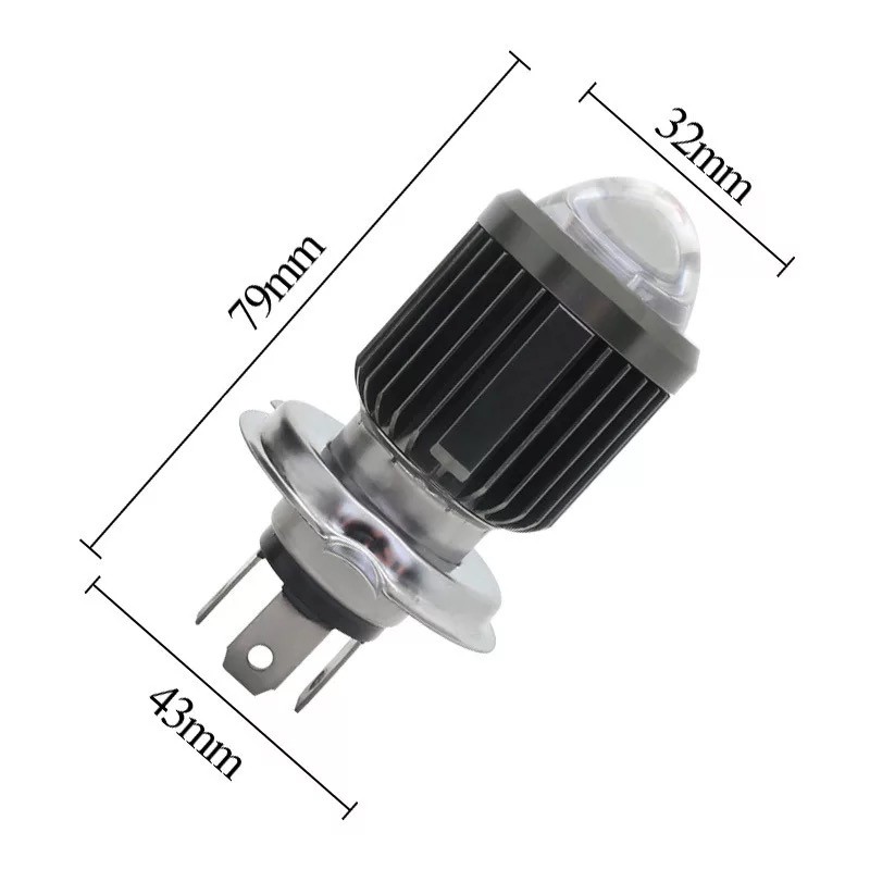 Lampu LED Motor Socket H4-D2 Lens Projector 2 Warna Hi-Low