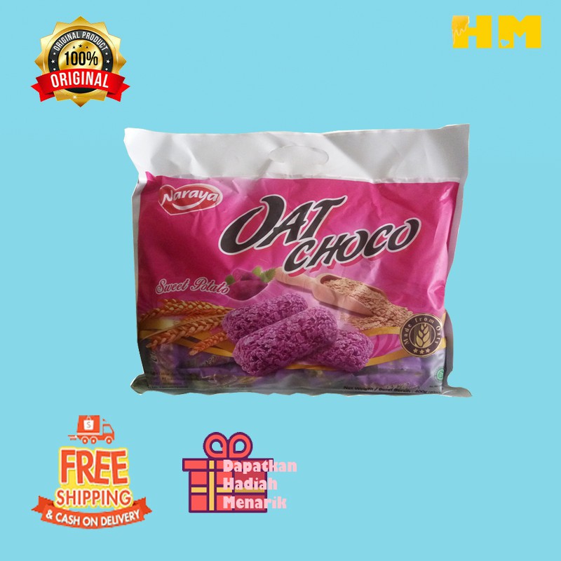 

Oat Choco ( Isi 40 pcs Naraya ) Rasa Sweet Potato / Sarapan Gandum 100% Original Snack ringan