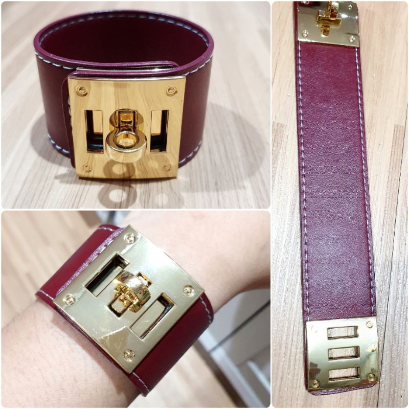 Gelang Kulit Kelly Dog Gelang Viral Kulit H Premium Quality Anti karat 928