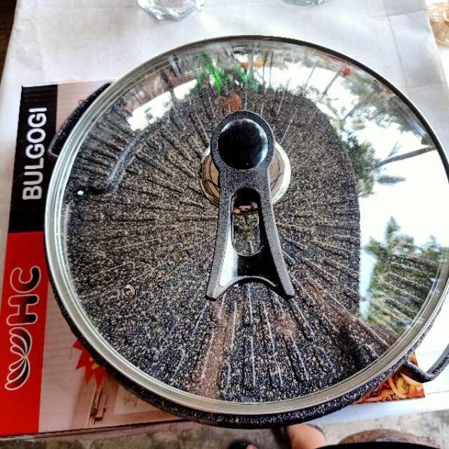 Bulgogi grill pan korean BBQ dengan penutup kaca