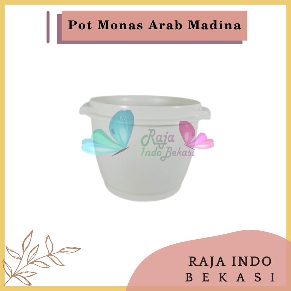 Pot Monas Madina Bowl 2002 Putih 14 15 Cm - Pot Bunga Bulat Tanaman Hias Vas Bunga Bkn Pot Tawon 15