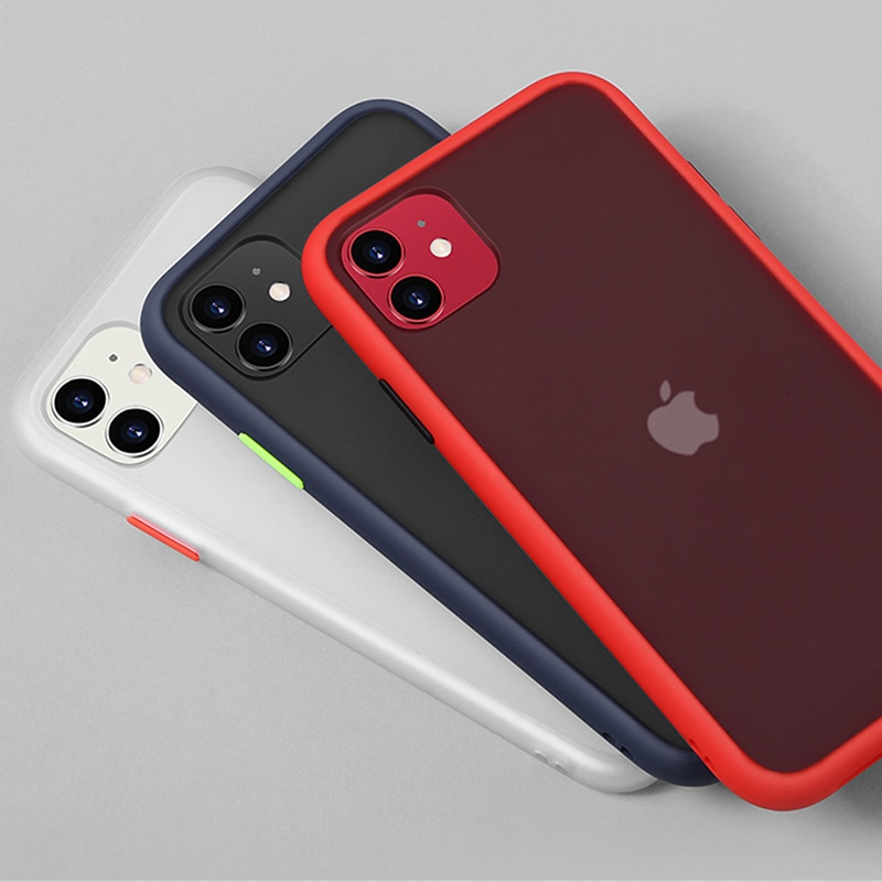 Soft Case Bumper Matte Bahan Silikon Tpu Bening Untuk Iphone 12 12pro 12promax 12mini 11 Pro Max 7 Plus 8 6 Plus Se2 2020