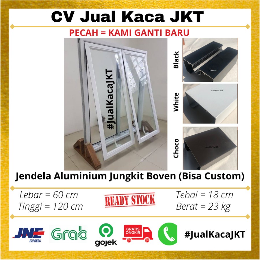 Jual Jendela Aluminium Jungkit Cuci Gudang Jakarta Garansi Ukuran 60 X ...